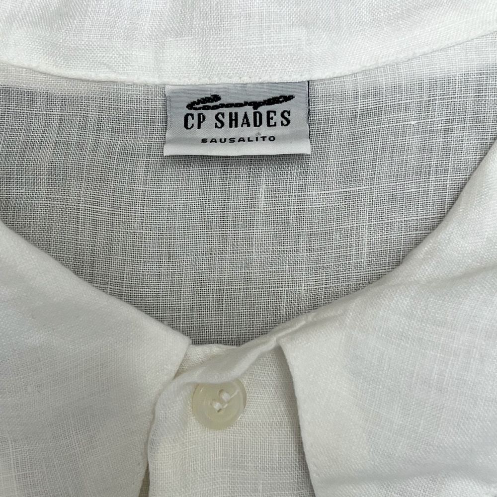 CP SHADES WHITE LINEN TUNIC LENGTH SHIRT/JACKET - SHACKET - Picture 9 of 11